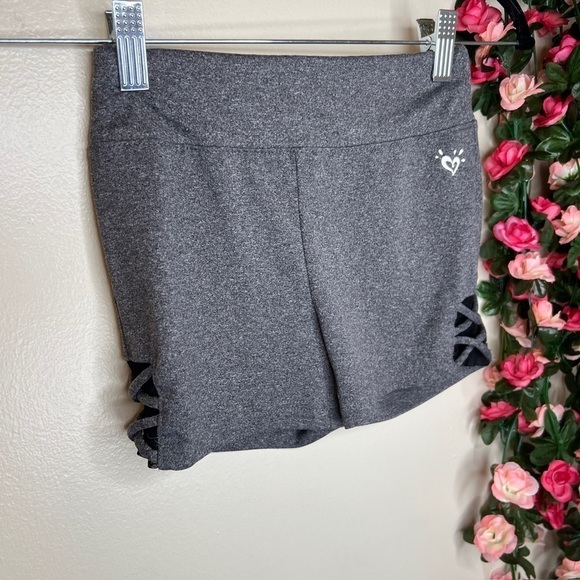 Justice Active Gray Silver Gym Shorts Athletic Girls 10 Large Walking Comfort - Picture 3 of 8